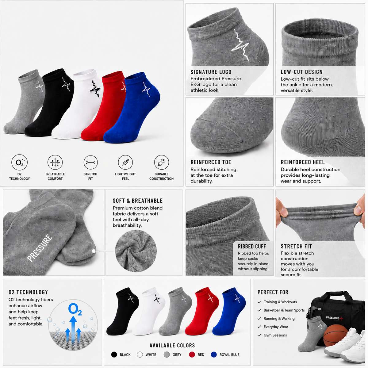 Pressure low cut socks